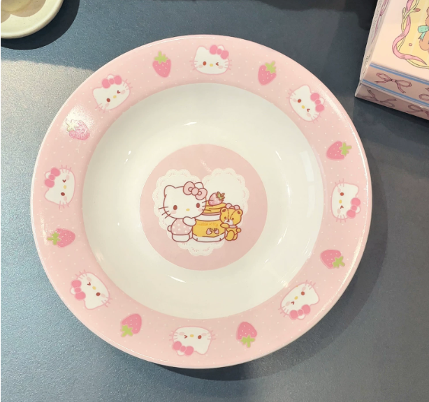Cute Pink Kitty Ceramic Plate