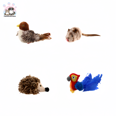 GiGwi Cat Self-Entertainment Bird and Mouse Squeaky Realistic Sound Pet Toy - Pawsitive Dreams