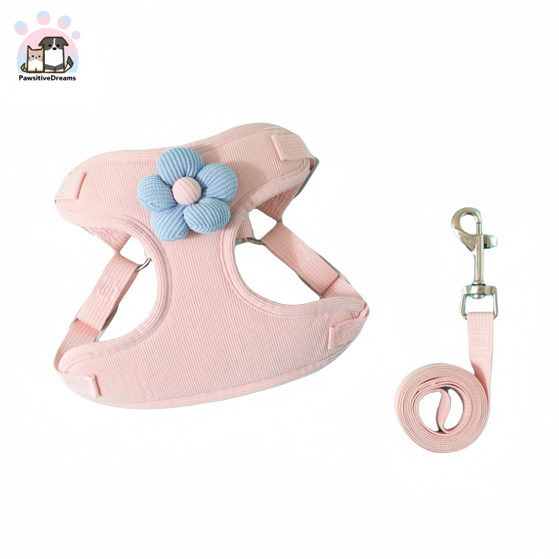 Vest-Style Flower Pet Harness and Leash, Escape-Proof Design For Dog and Cat - Pawsitive Dreams