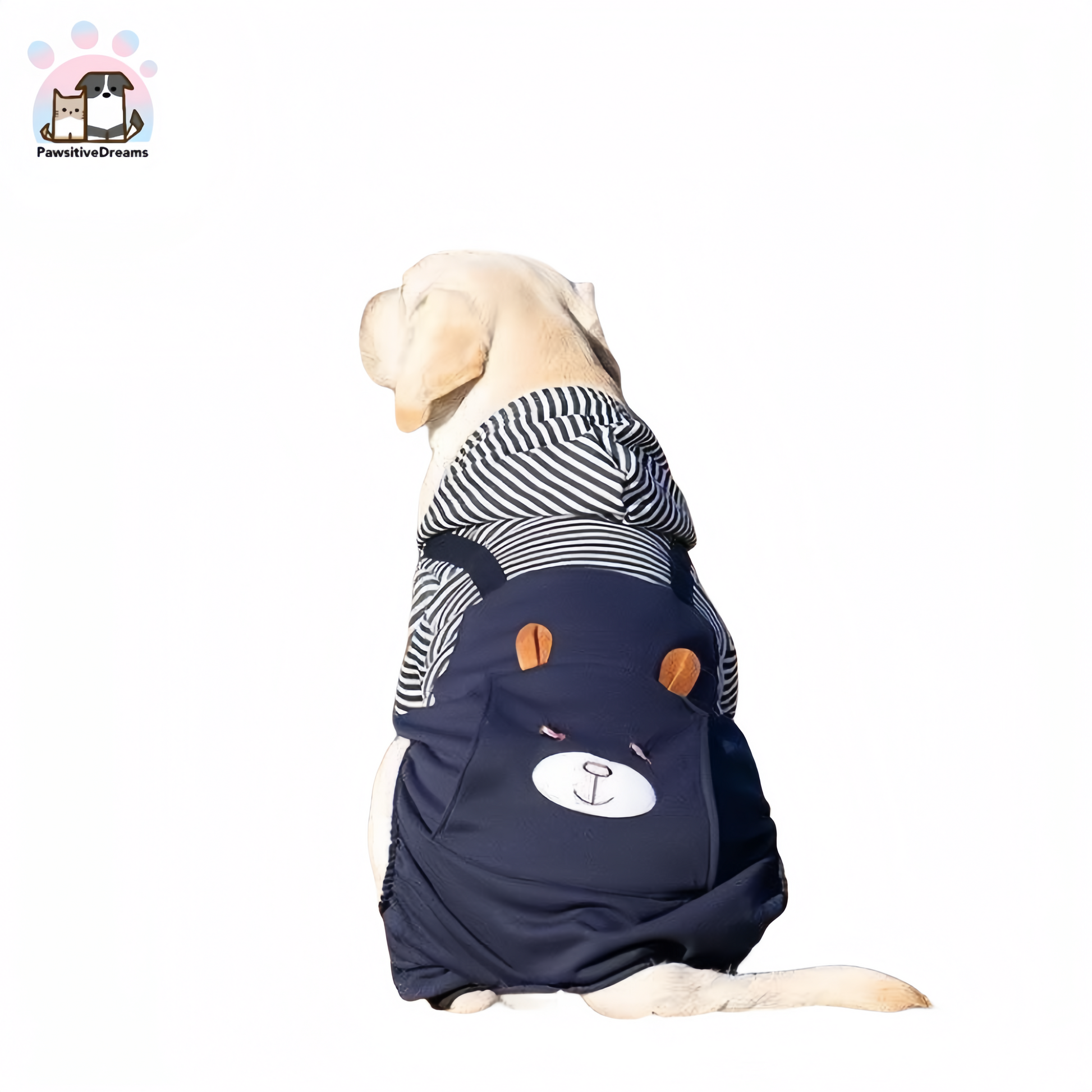 Striped Overalls Design for Medium to Large Dogs - Pawsitive Dreams