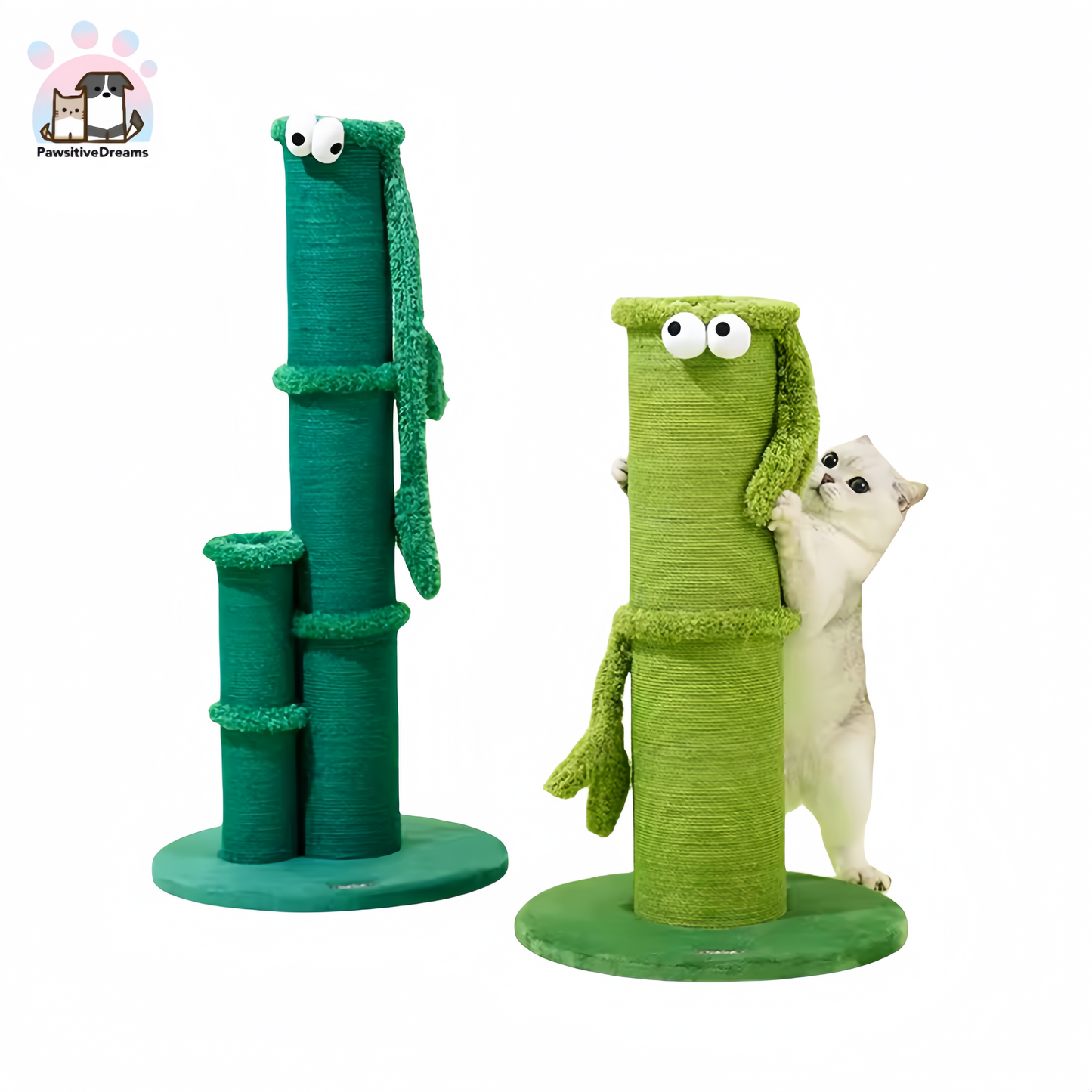 ZEZE Lucky Bamboo Cat Scratching Post, Self-Entertaining Boredom Relief for Cats - Pawsitive Dreams