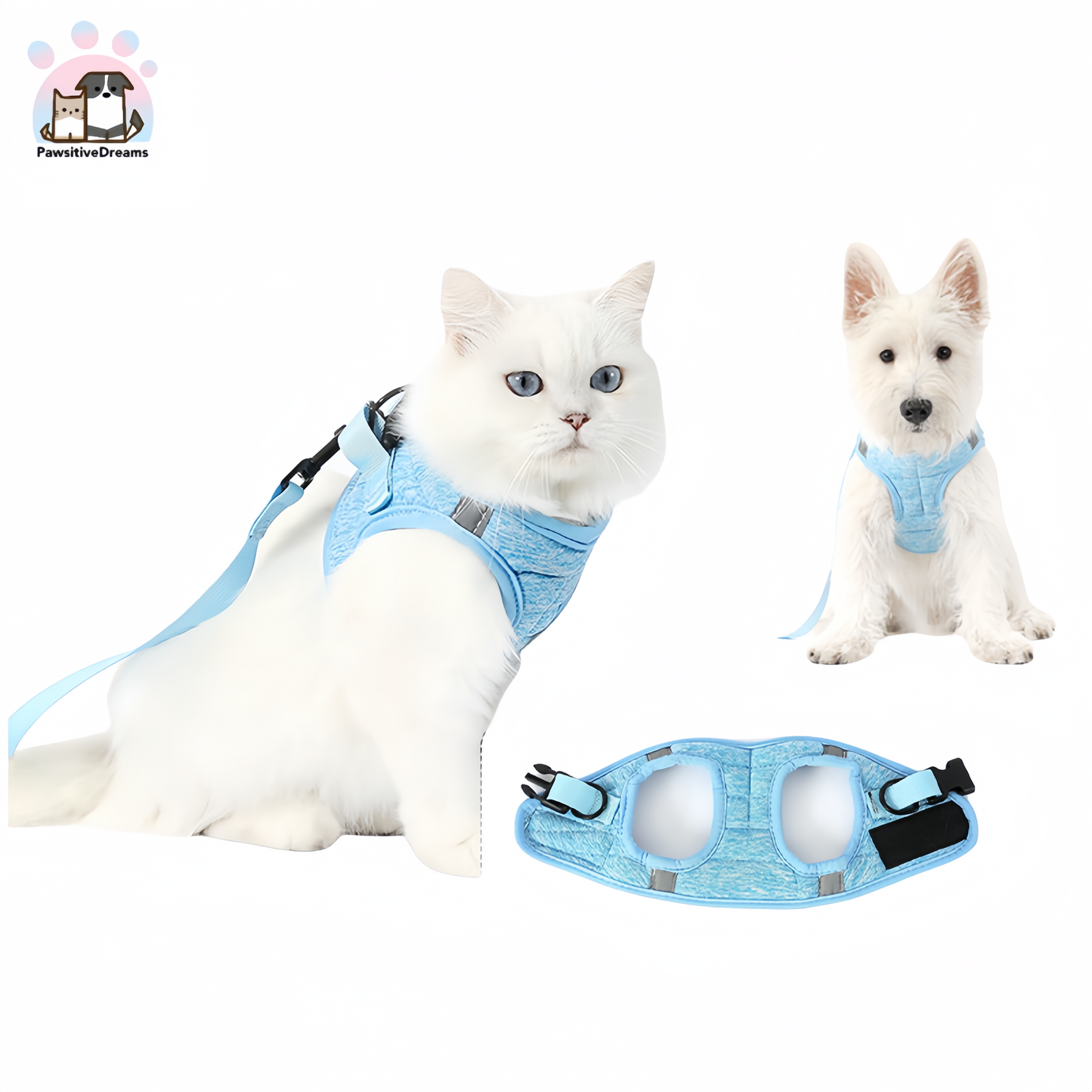 Vest-Style Suede Pure Color Pet Harness and Leash, Escape-Proof Design For Dog and Cat - Pawsitive Dreams