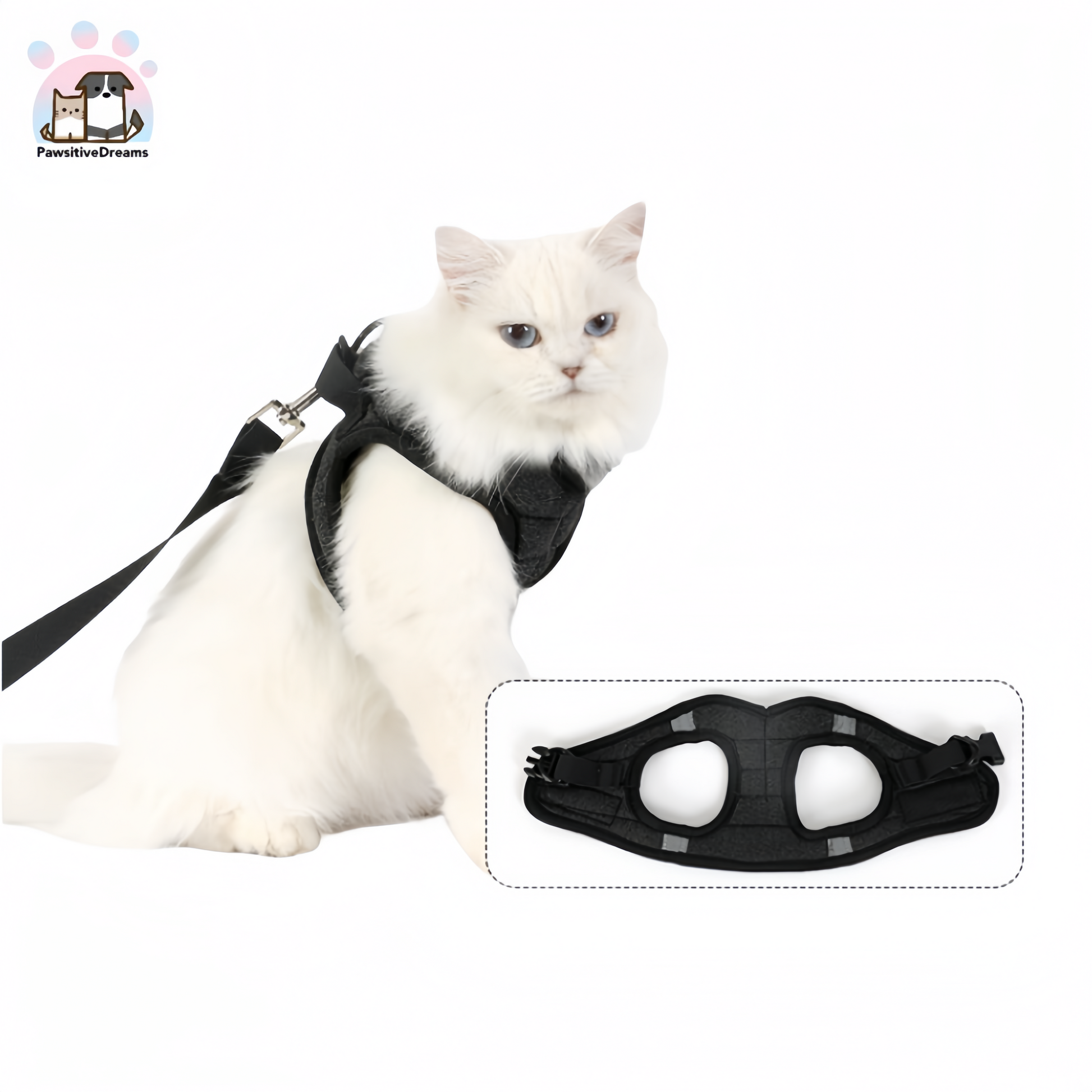 Vest-Style Suede Pure Color Pet Harness and Leash, Escape-Proof Design For Dog and Cat - Pawsitive Dreams