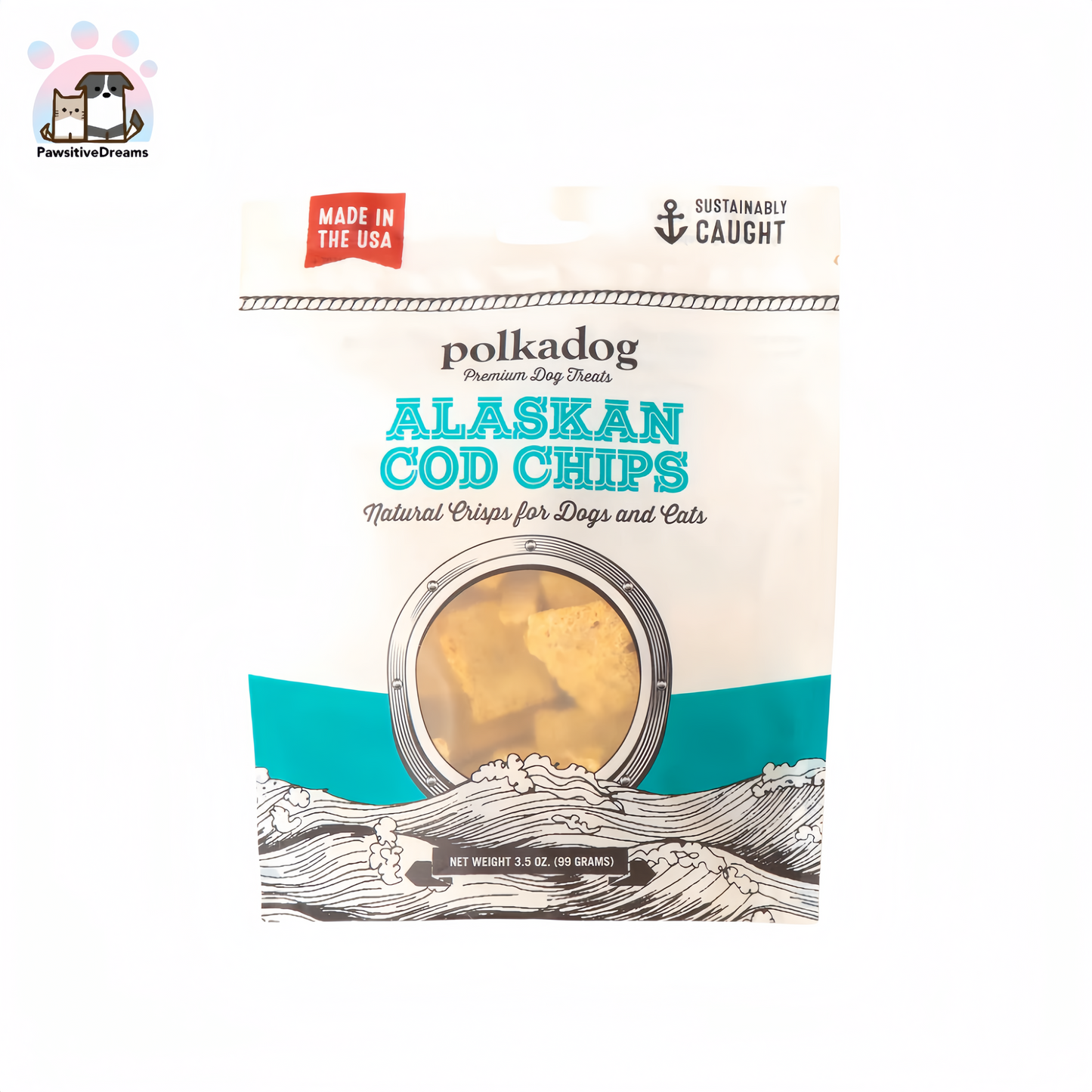 Polkadog Alaskan Cod Chips For Dog and Cat