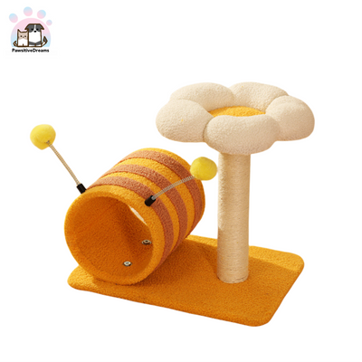 Bee Flower Small Cat Tree With Cat Scratching Posts - Pawsitive Dreams