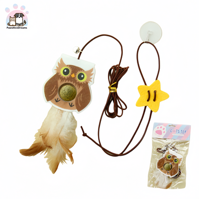 Door-Hanging Cat Toy with Elastic Rope and Catnip Ball - Pawsitive Dreams