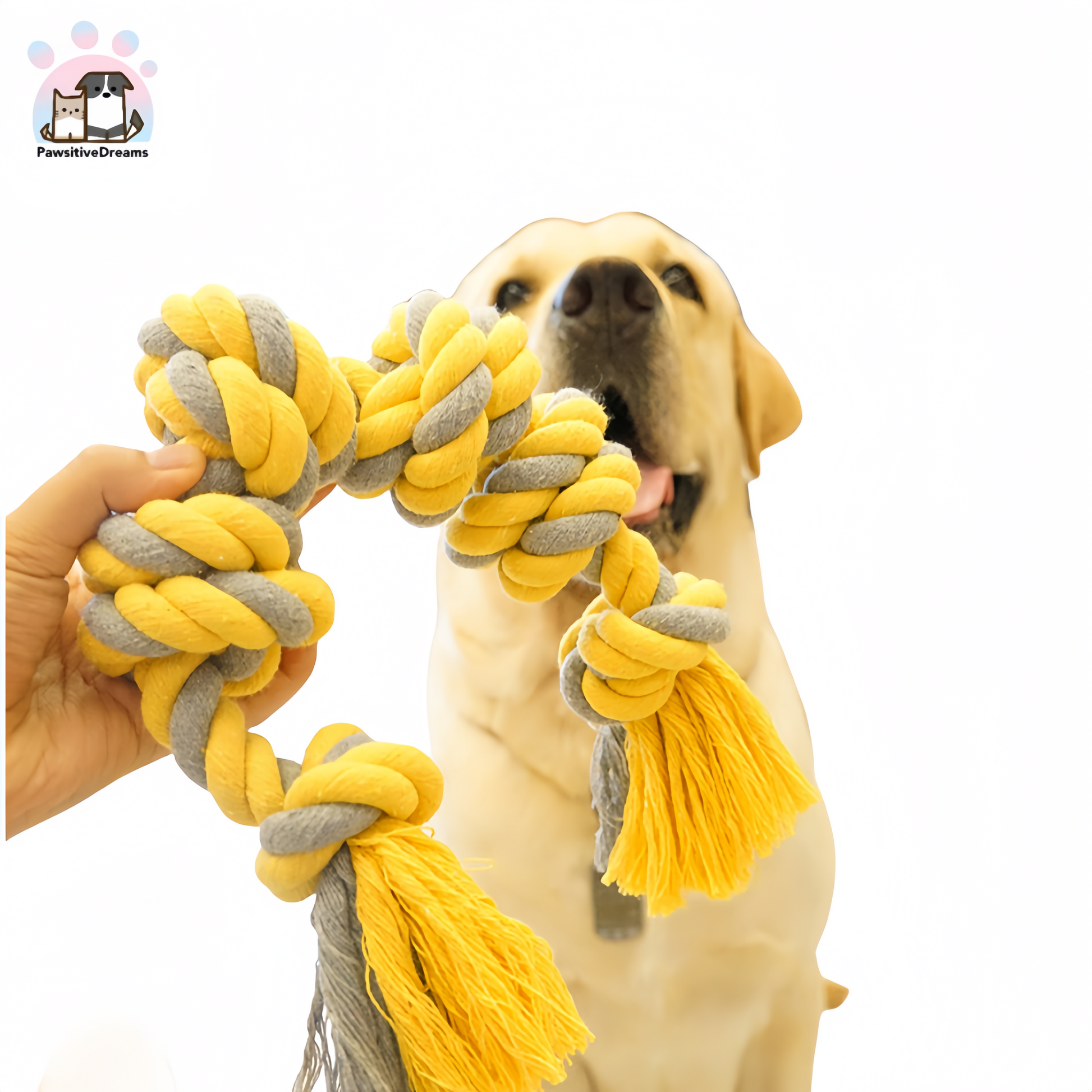 Cotton Rope Six-Knot Toy for Medium to Large Dogs - Durable Dog Chew Toys - Pawsitive Dreams