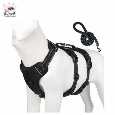 Dog Leash with Explosion-Proof Handle and Harness Enhanced Version for Large Dogs - Pawsitive Dreams