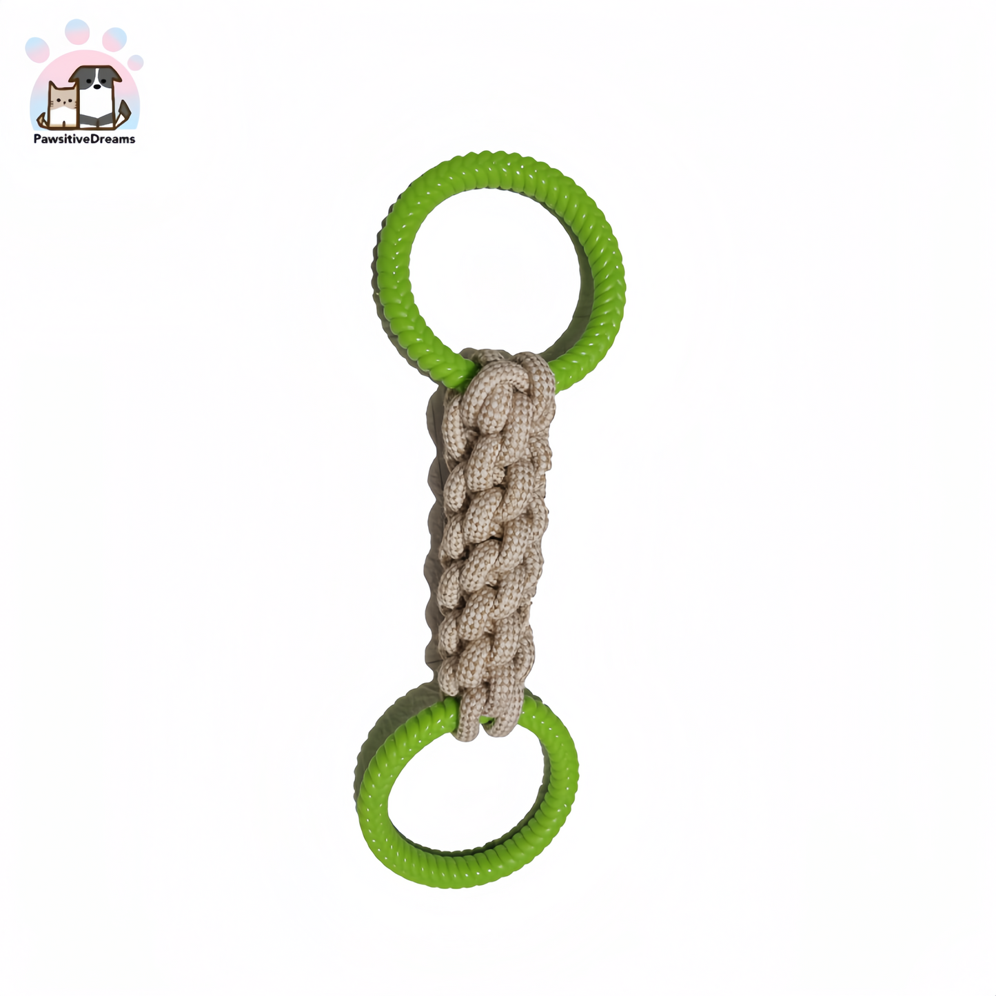 Cotton Rope With Rubber Ring for Medium to Large Dogs, Durable Dog Chew Toys - Pawsitive Dreams