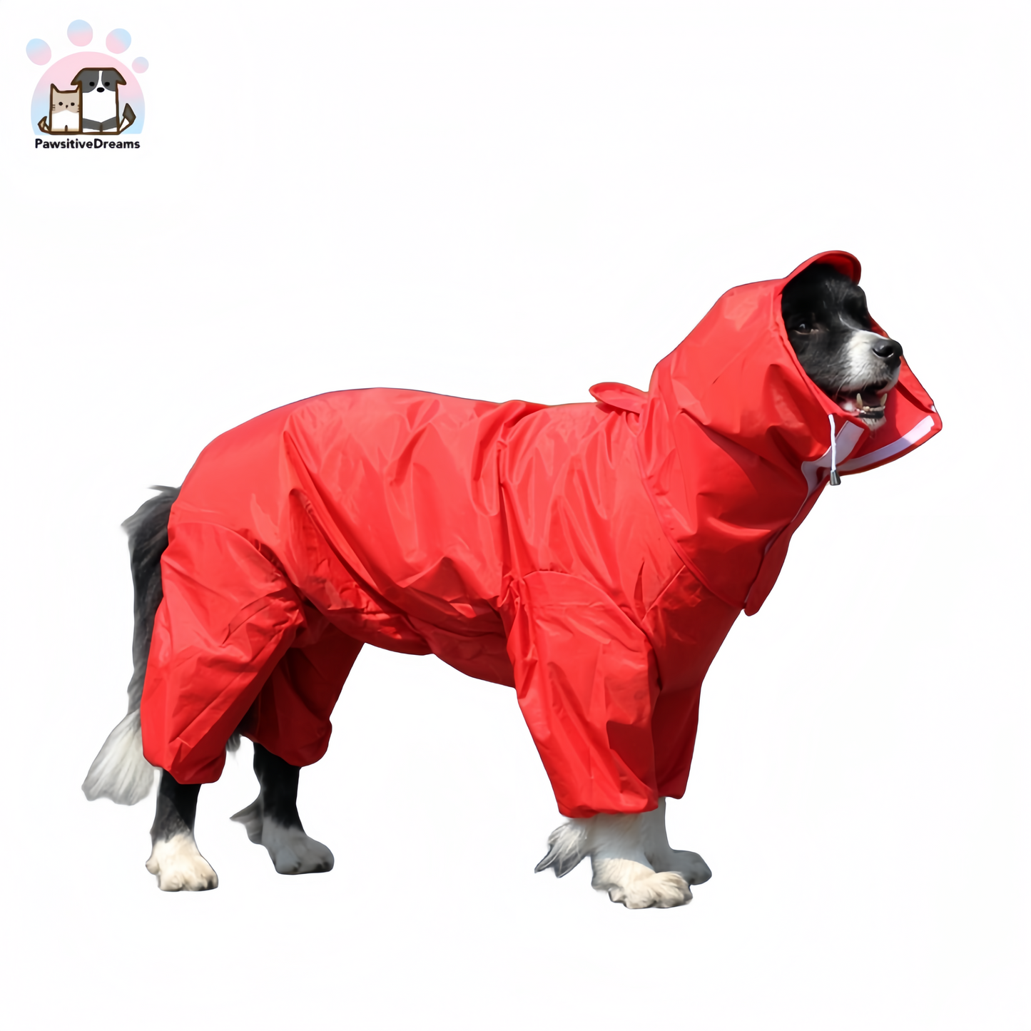 Waterproof Dog Hooded Raincoat With Leash Ring For Large and Medium Dog - Pawsitive Dreams