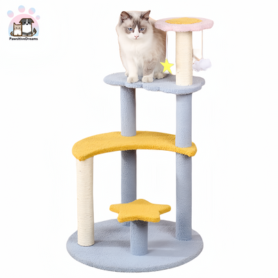 Xinruilin Blue Moon and Star Multi Platform Cat Tree For Cat - Pawsitive Dreams