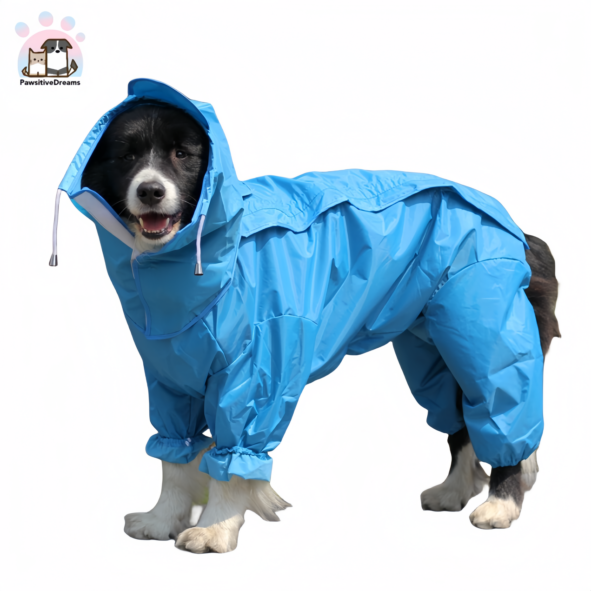 Waterproof Dog Hooded Raincoat With Leash Ring For Large and Medium Dog - Pawsitive Dreams