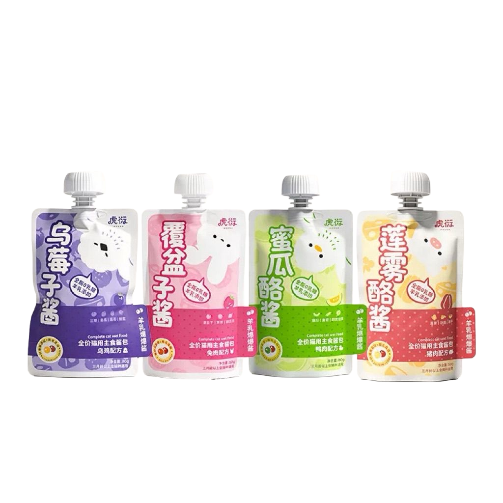 Chicken/Rabbit/Pork Goat Milk & Fish Roe Pouch Wet Food For Cat