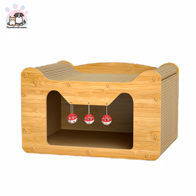 Extra-Large Cat House with Replaceable Scratching Pads Cat Bed - Pawsitive Dreams