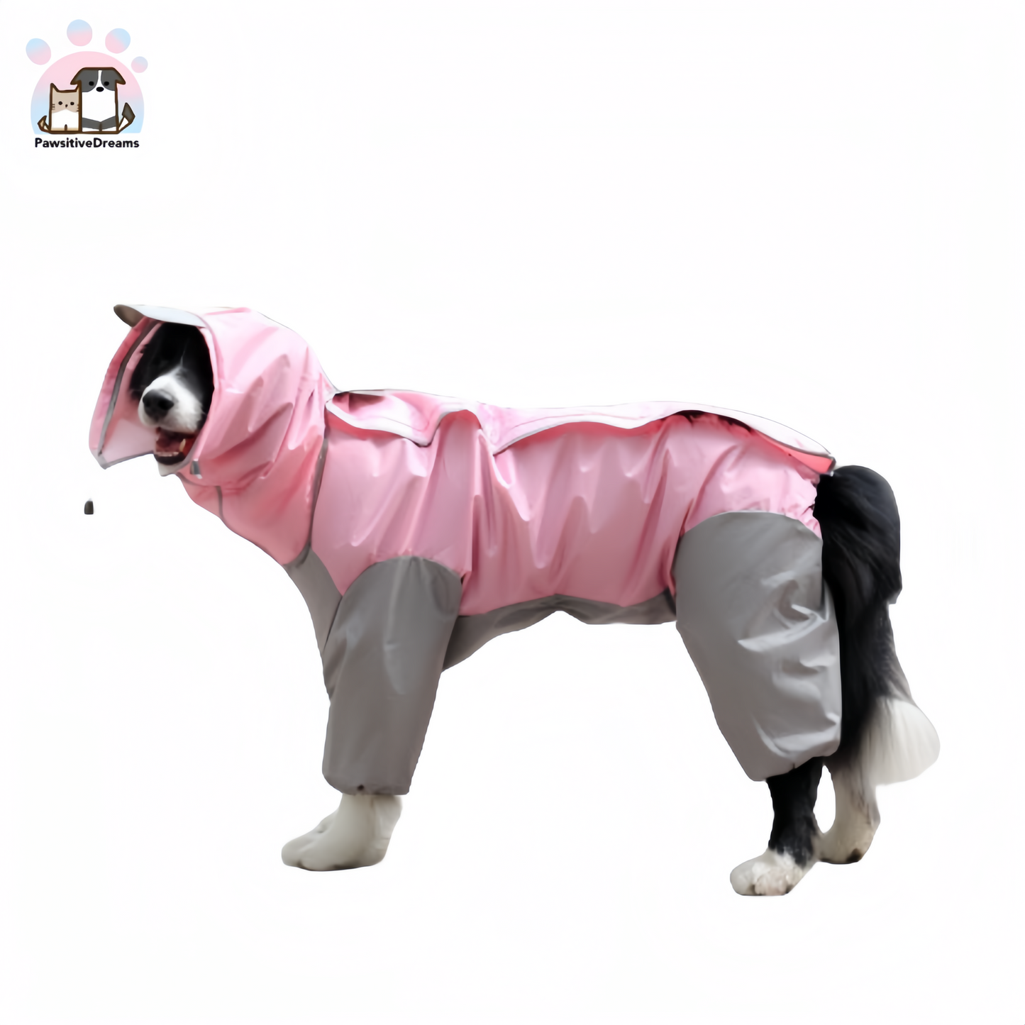 Waterproof Dog Hooded Raincoat With Leash Ring For Large and Medium Dog - Pawsitive Dreams