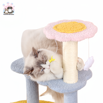 Xinruilin Blue Moon and Star Multi Platform Cat Tree For Cat - Pawsitive Dreams