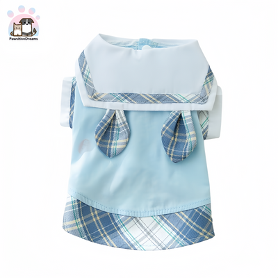 Hipidog Spring and Summer JK Uniform With Bunny Ear, Plain Skirt For Cat & Small Dog - Pawsitive Dreams