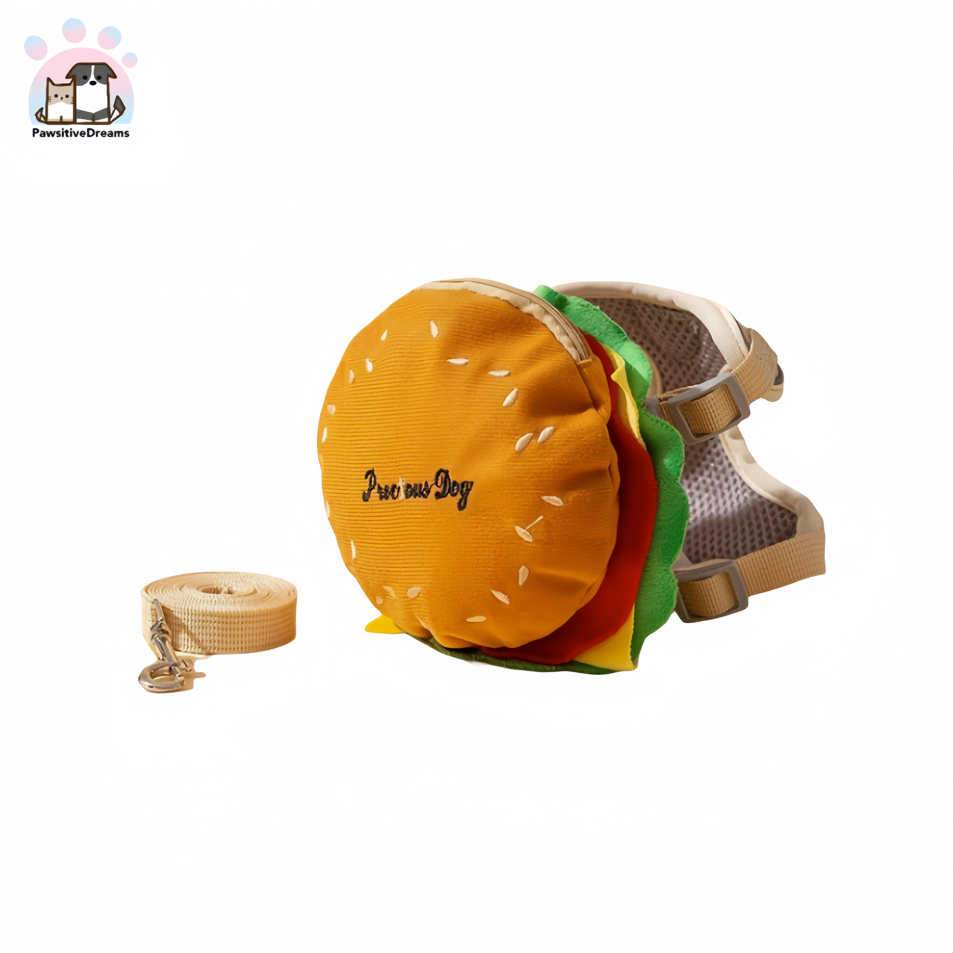 Hipidog Hamburger And Delivery Bad Adjustable Harnesses With Leash For Cat & Small Dog - Pawsitive Dreams