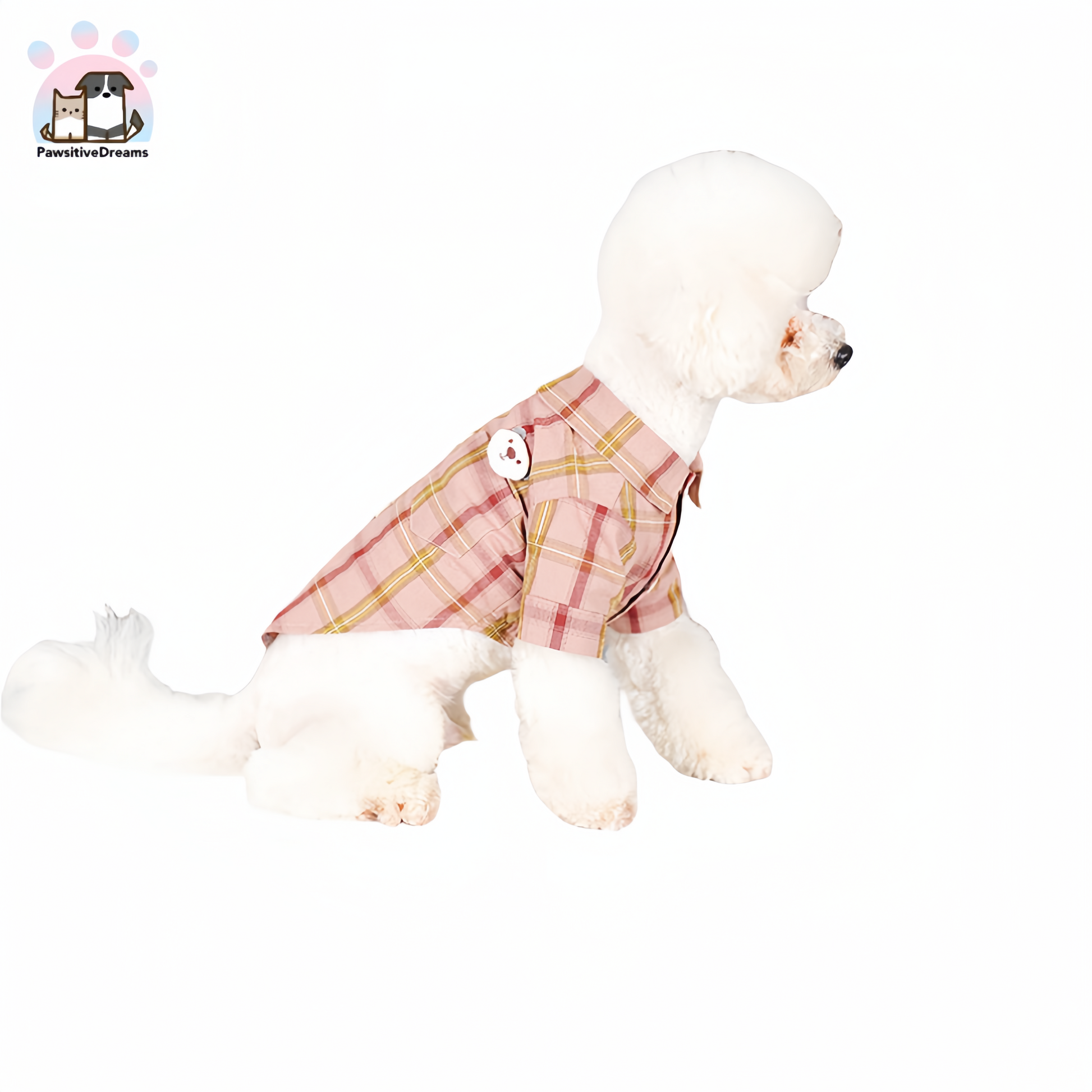 Accope Summer Cotton Plaid Shirt With Bear Pattern For Cat & Small Dog - Pawsitive Dreams