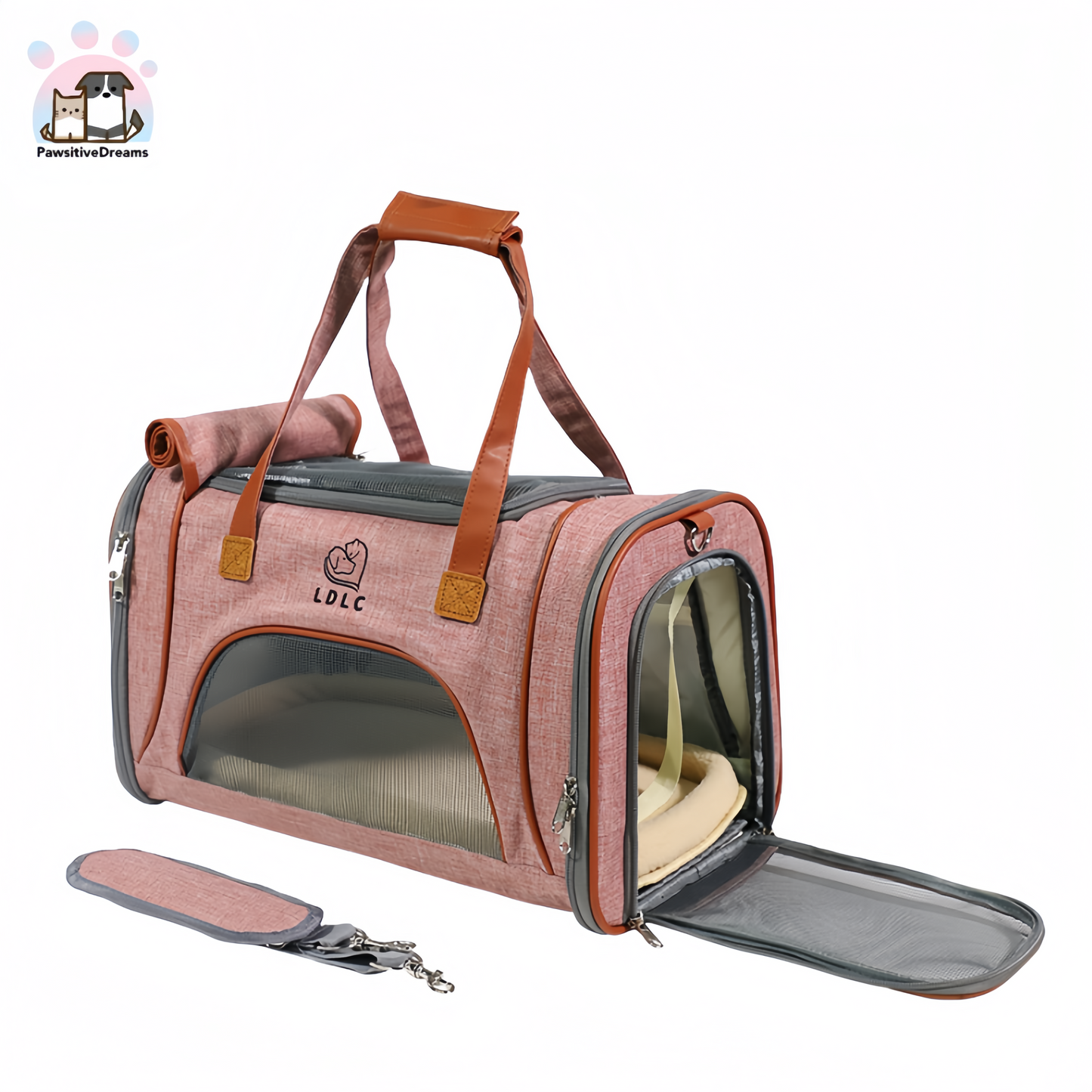 Pet Carrier with Airline Approval, Portable Folding Cat Bag for Travel - Pawsitive Dreams