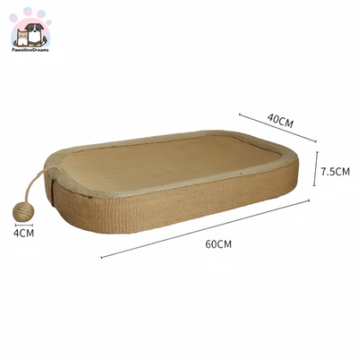 Cute Teddy Fleece Sisal Cat Bed with Scratching Post - Pawsitive Dreams