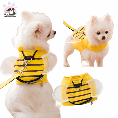 Hipidog Carton Bee Adjustable Harnesses With Leash For Cat & Small Dog - Pawsitive Dreams