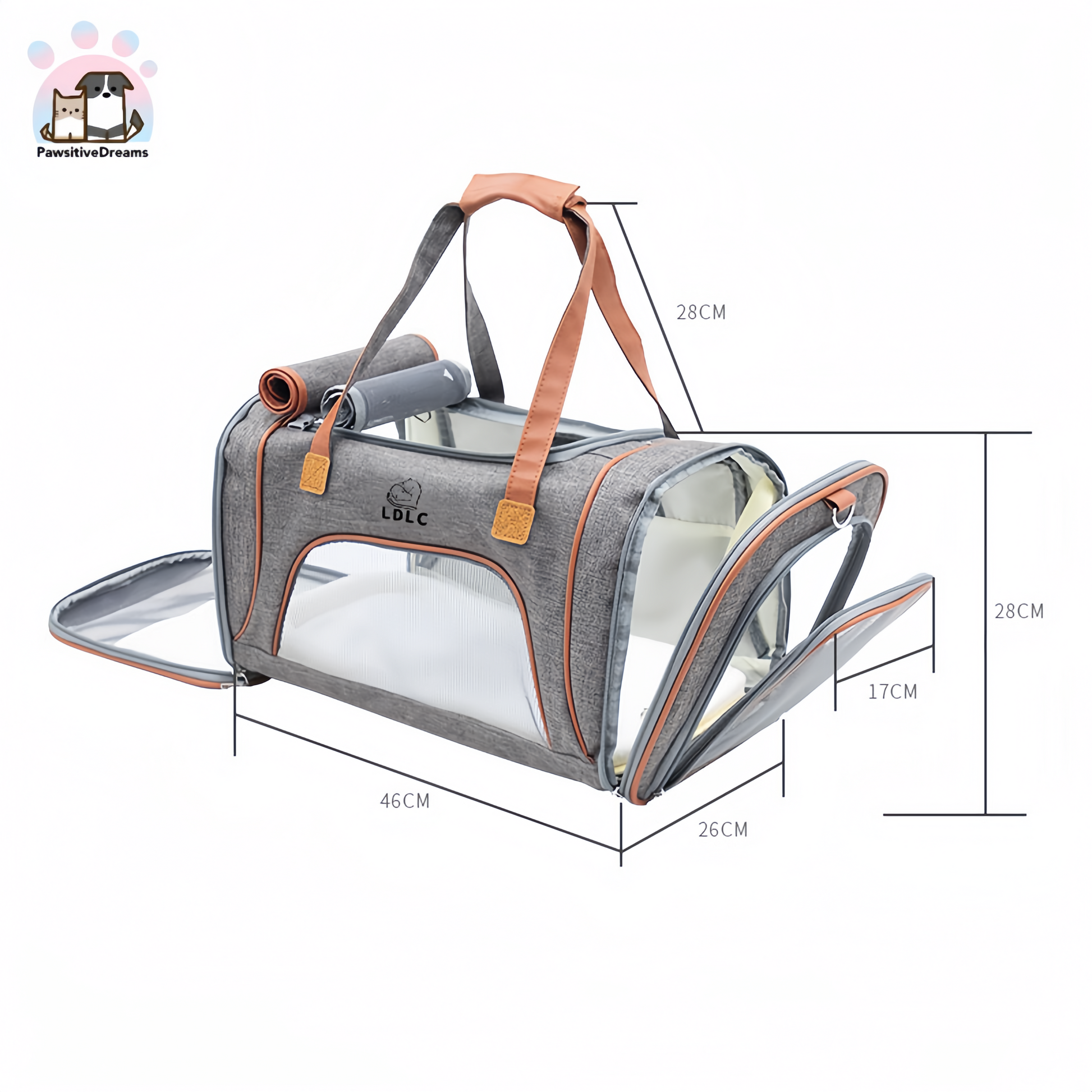 Pet Carrier with Airline Approval, Portable Folding Cat Bag for Travel - Pawsitive Dreams