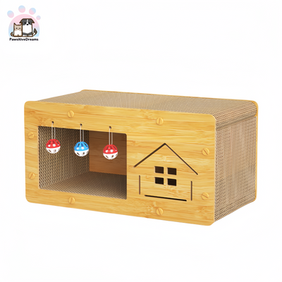 Extra-Large Cat House with Replaceable Scratching Pads Cat Bed - Pawsitive Dreams