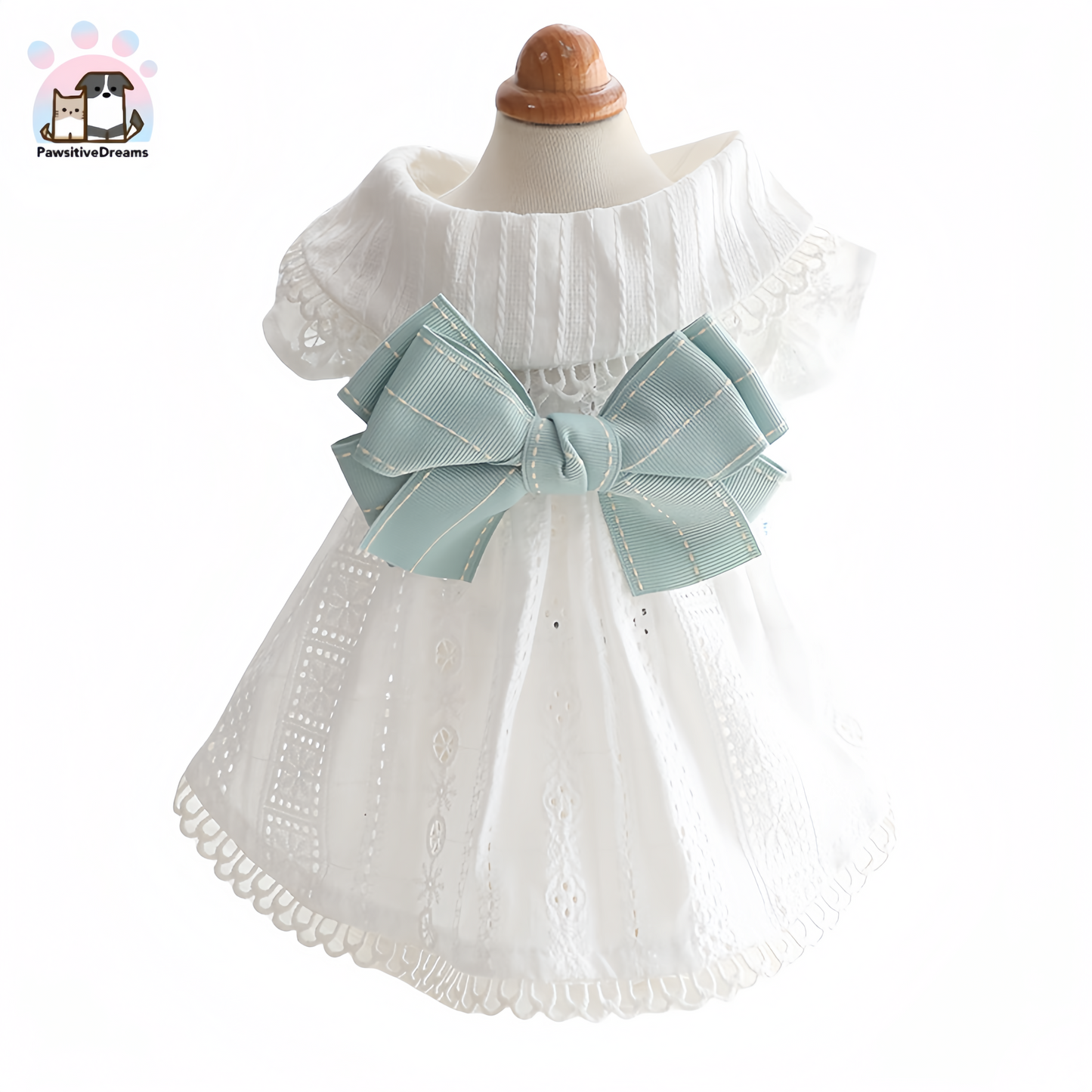 Accope Spring Mint Green Princess Dress With Bowknot For Cat & Small Dog - Pawsitive Dreams