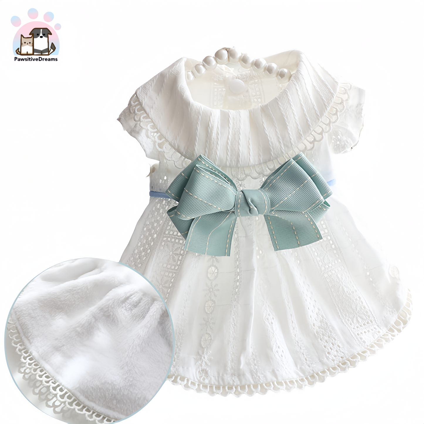 Accope Spring Mint Green Princess Dress With Bowknot For Cat & Small Dog - Pawsitive Dreams