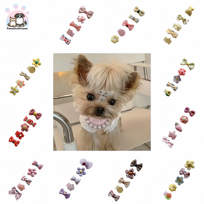 DIY Handmade Bowtie Flower Dopamine Dog Mini Hair Clip For Puppy, Small Dog - Pawsitive Dreams