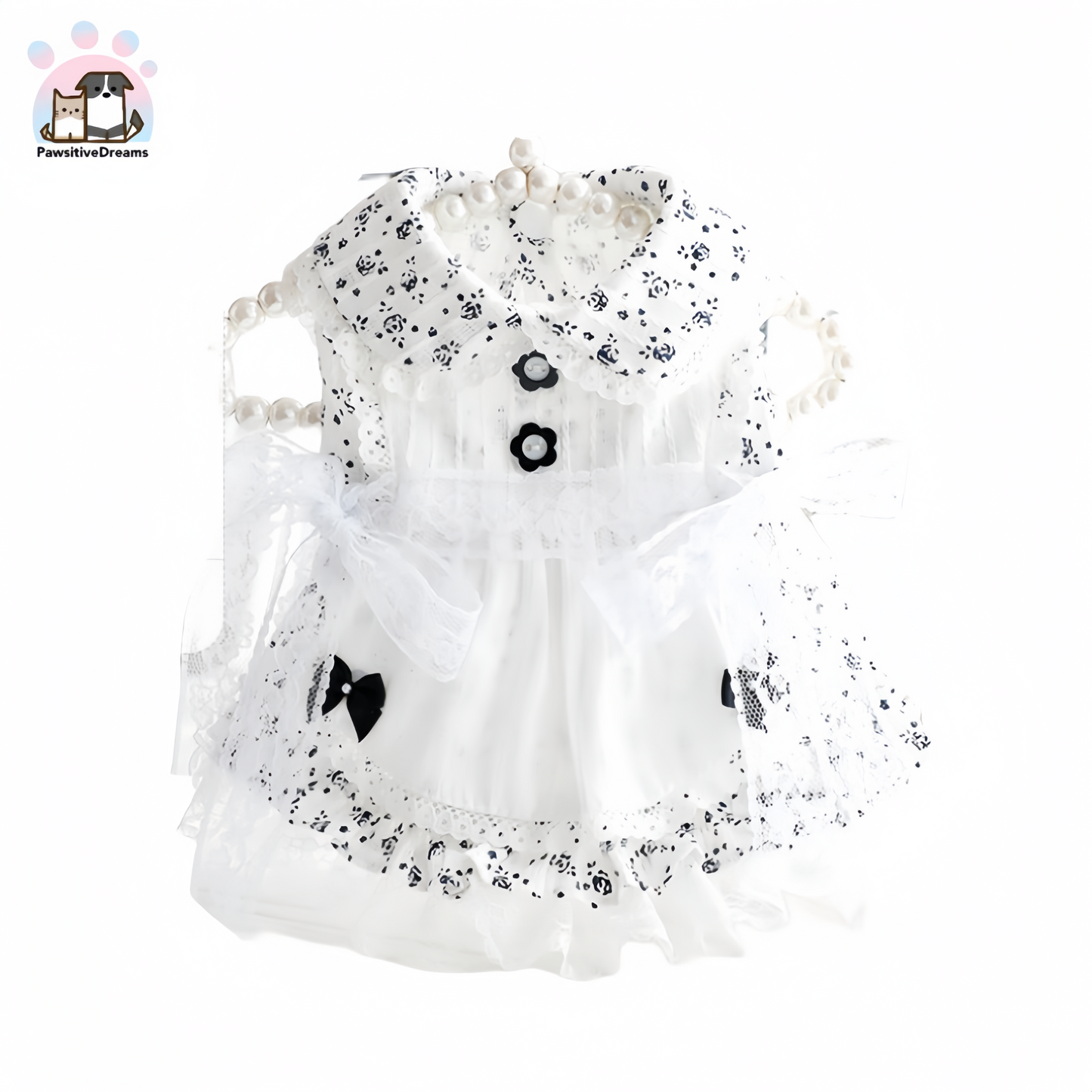 Accope Black Rose Princess Dress For Cat & Small Dog - Pawsitive Dreams