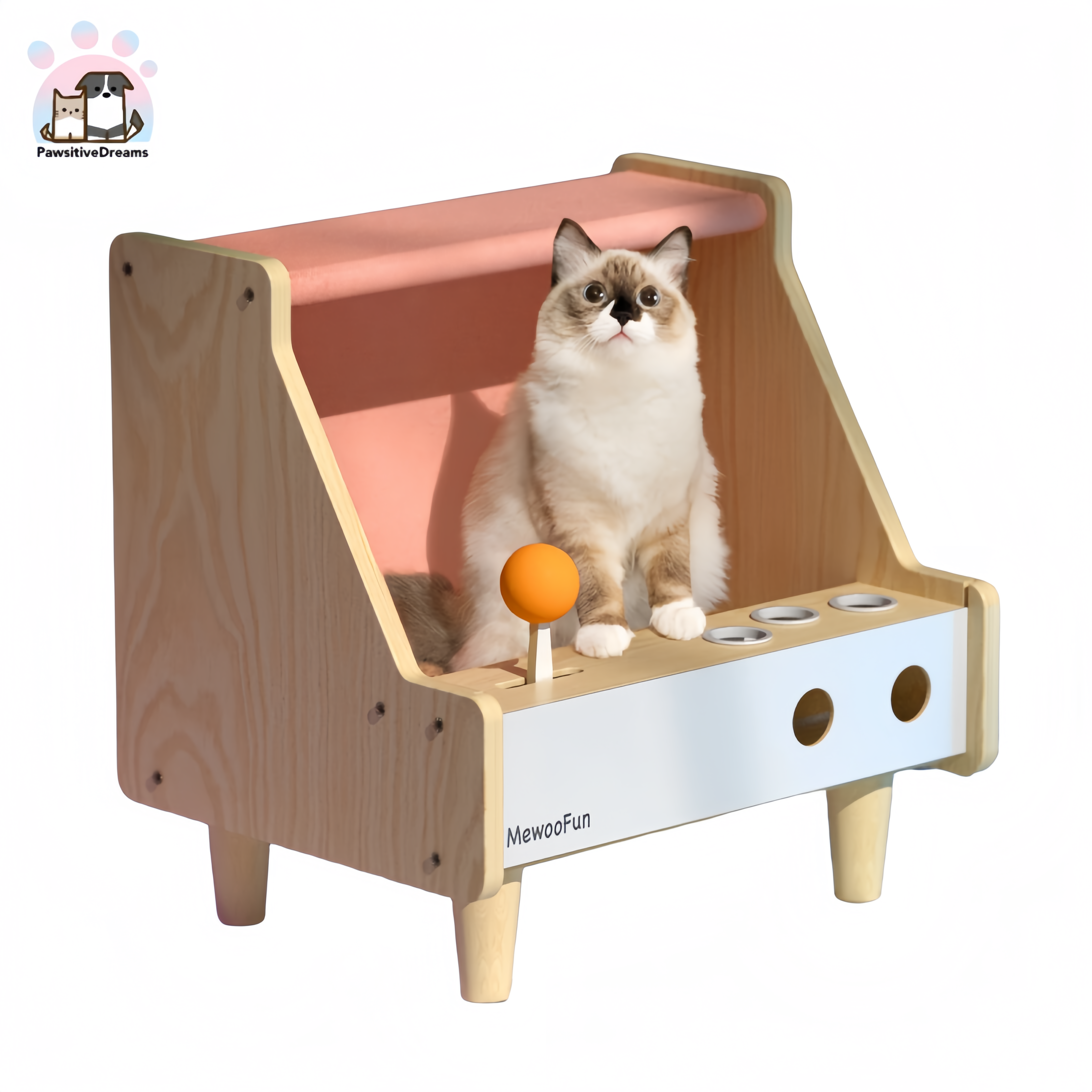 MewooFun Game Machine Cat Scratching Post With Bed For Cat - Pawsitive Dreams