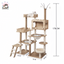 Lechong Morden Wooden Extra Large Multi-Level Cat Tree With Cat Scratching Posts, Stairs, Ball - Pawsitive Dreams