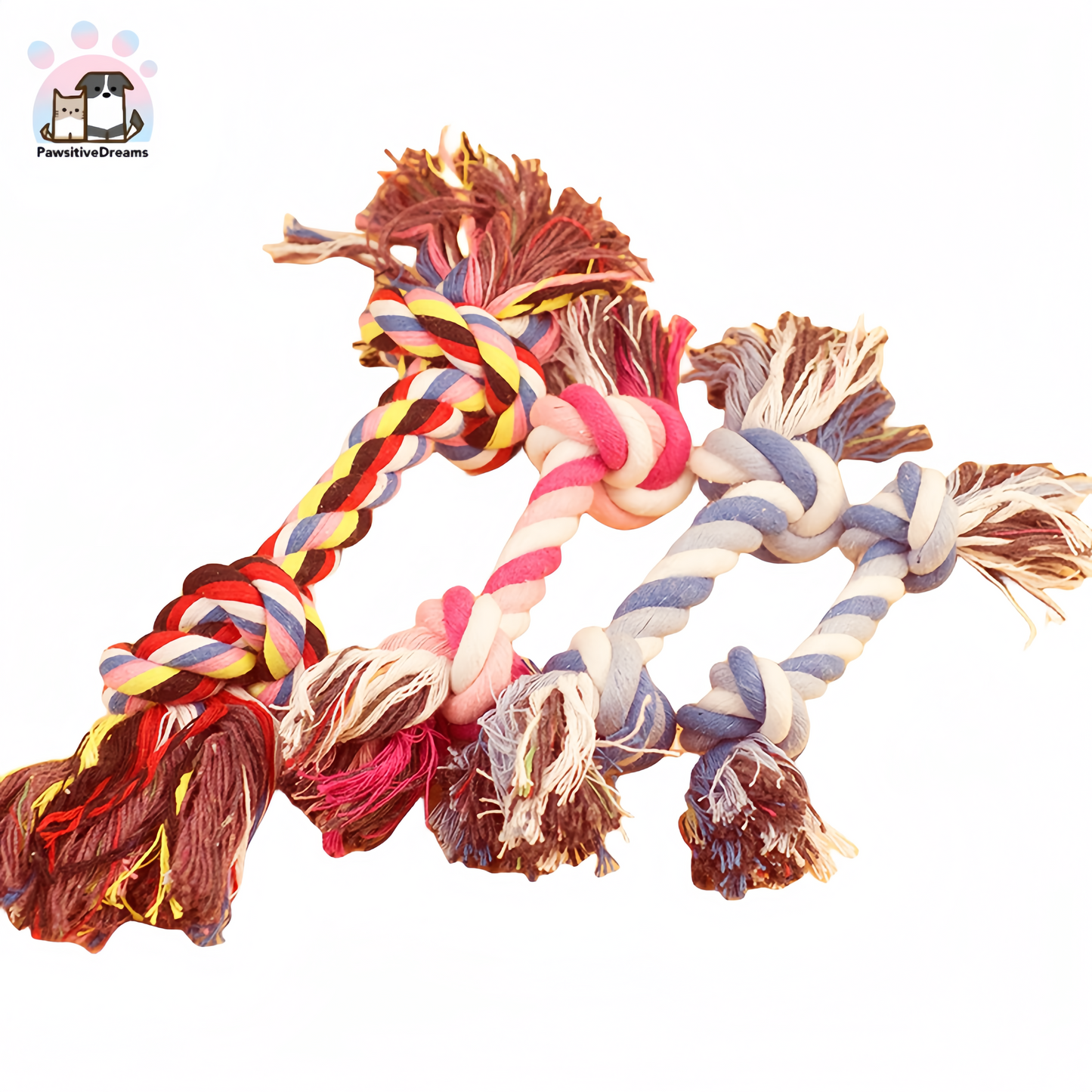 Cotton Rope Two-Knot Toy for Medium to Large Dogs - Durable Dog Chew Toys - Pawsitive Dreams