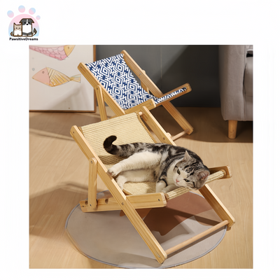 All-in-One Lounge Chair and Sofa Bed With Replacement Kit, Exclusive Beach Chair Design for Cats - Pawsitive Dreams