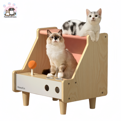 MewooFun Game Machine Cat Scratching Post With Bed For Cat - Pawsitive Dreams