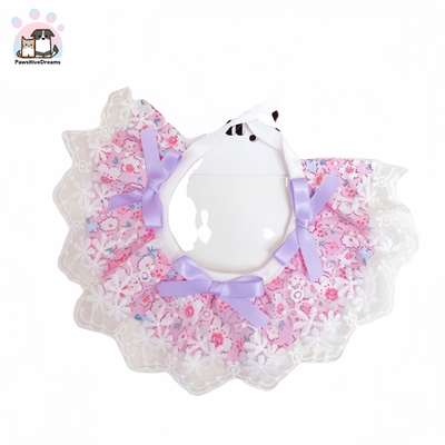 Yueyue Handmade Adjustable Lace Collar With Flower Pattern For Cat and Dog - Pawsitive Dreams