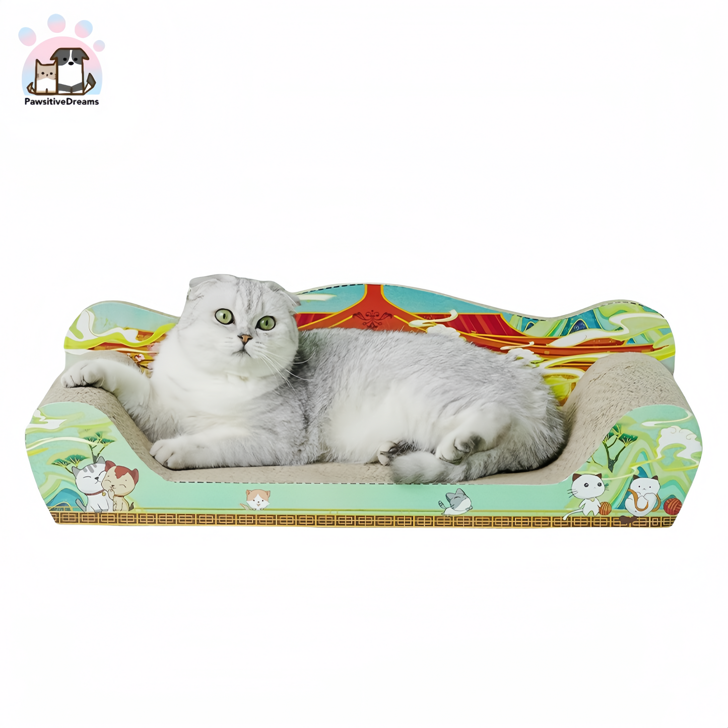 Chinese National Trend Extra-Large Non-Shedding Cat Scratching Board With Catnip - Pawsitive Dreams