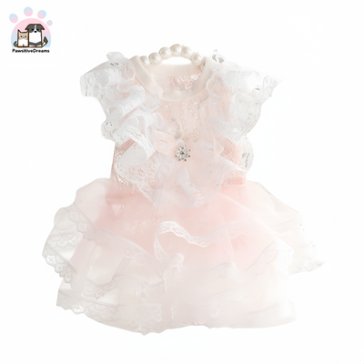 Accope Pink Princess Dress With Multi-layer Tulle For Cat & Small Dog - Pawsitive Dreams