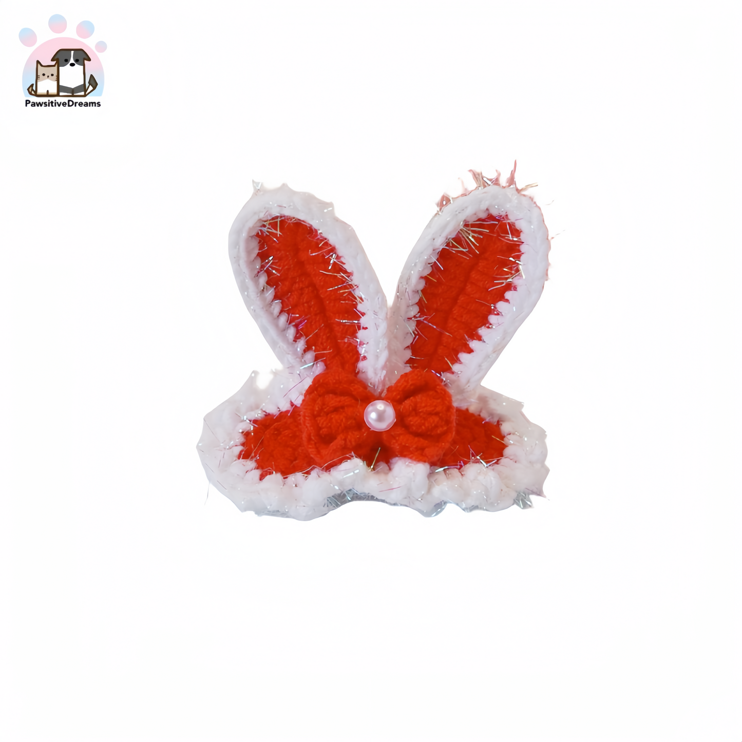 DIY Handmade Knitted Cotton Cute Bunny Ear Dog Hair Clip For Medium, Large Dog and Parent - Pawsitive Dreams