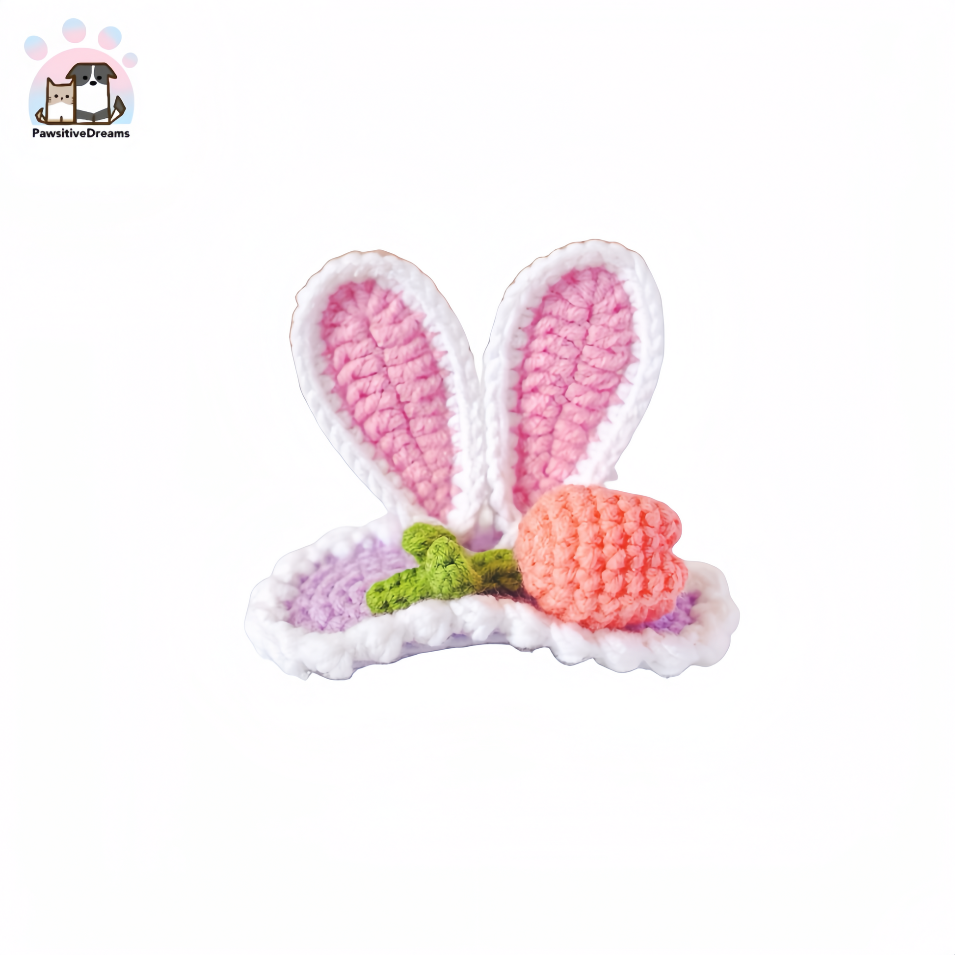 DIY Handmade Knitted Cotton Cute Bunny Ear Dog Hair Clip For Medium, Large Dog and Parent - Pawsitive Dreams