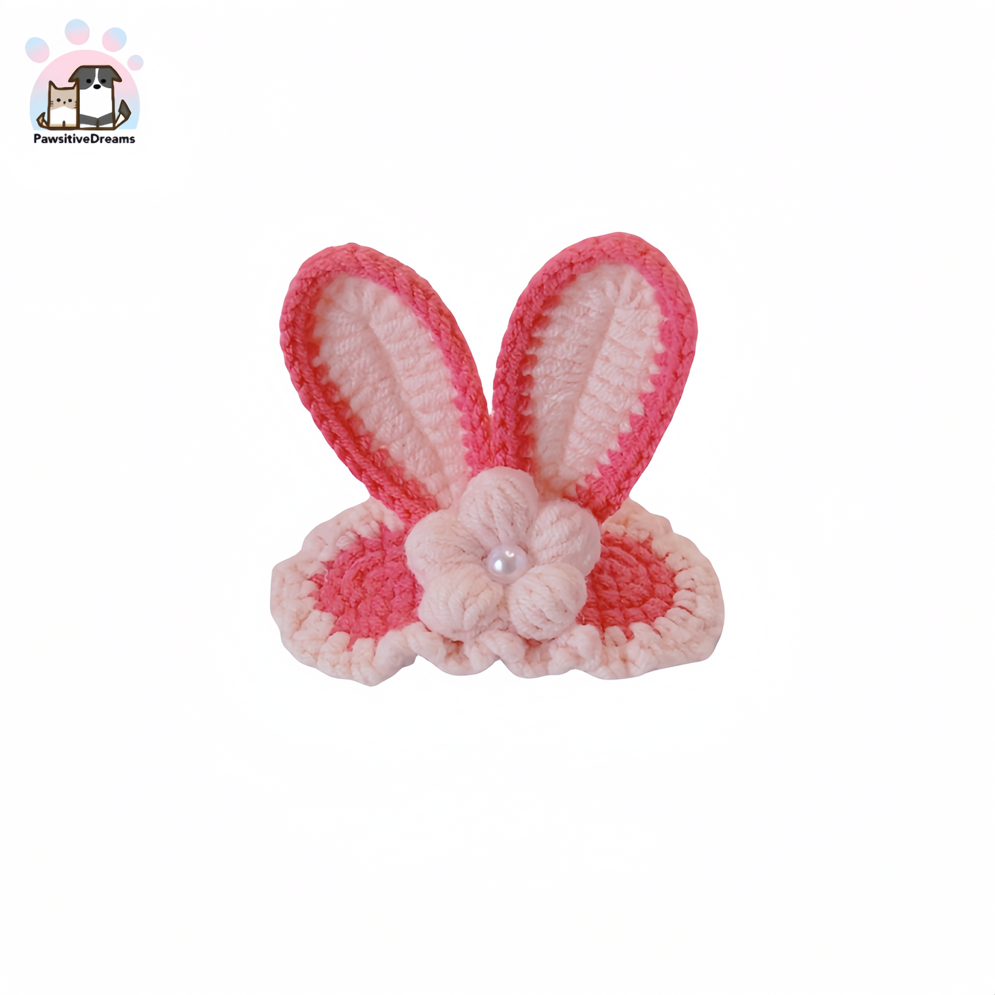 DIY Handmade Knitted Cotton Cute Bunny Ear Dog Hair Clip For Medium, Large Dog and Parent - Pawsitive Dreams