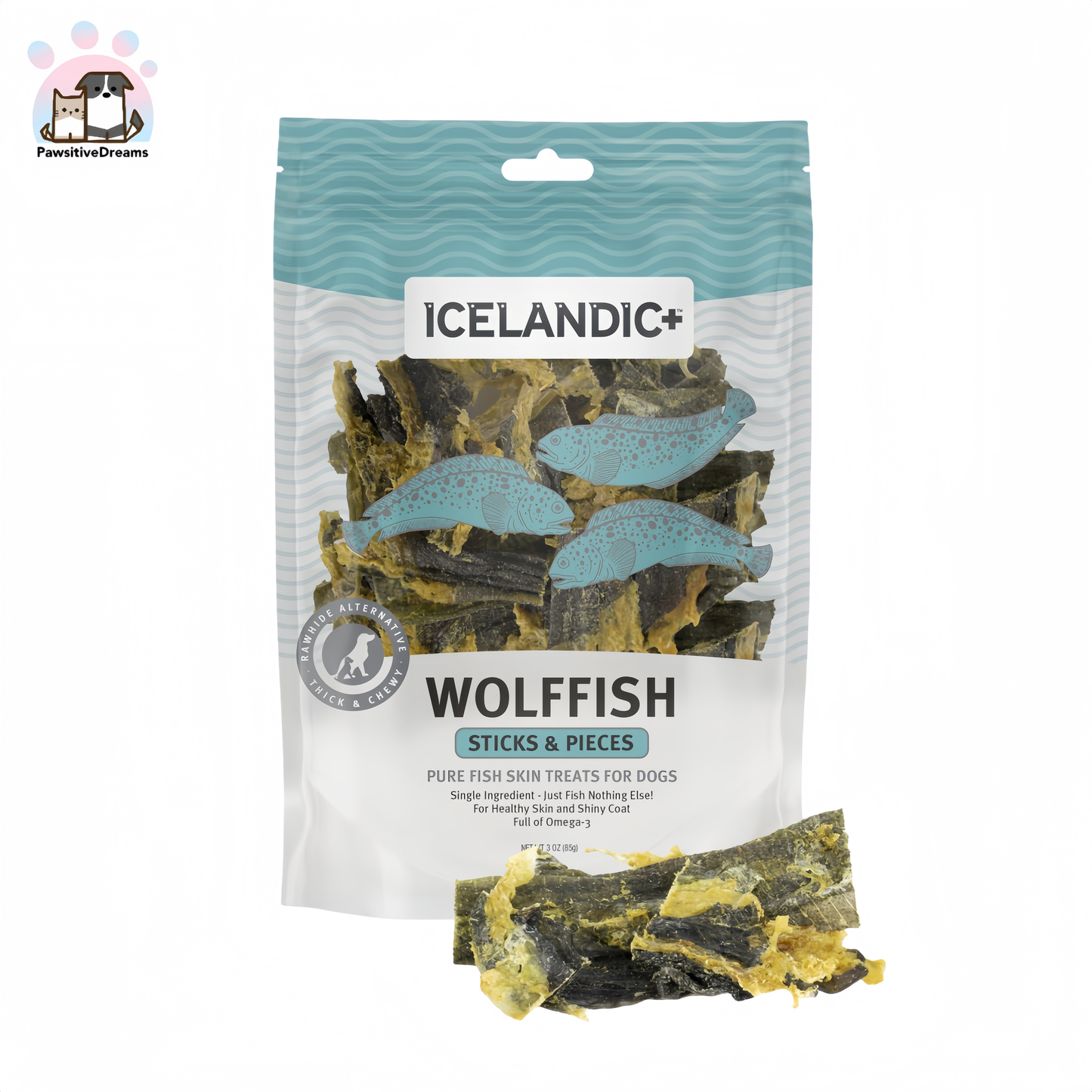 Wolffish Skin Sticks & Pieces Dog Treats