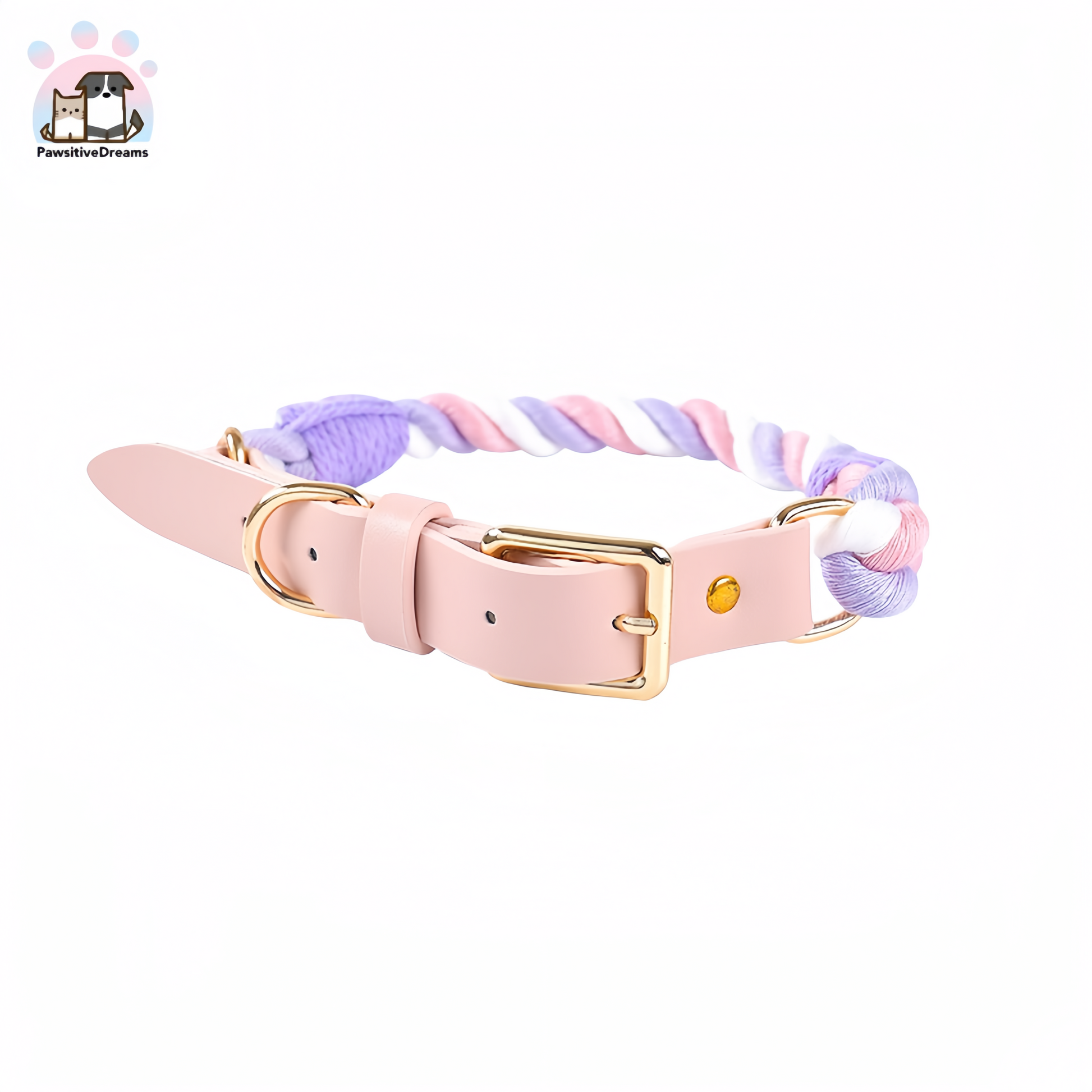 Loudik Handmade Macaron Color Cotton Rope Cat and Dog Collar - Pawsitive Dreams