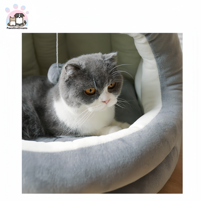 Soft Grey Cuddle Cave Cat & Dog Beds - Pawsitive Dreams