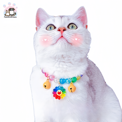 Yueyue Handmade Colorful Rainbow Smile Necklace For Cat and Dog - Pawsitive Dreams