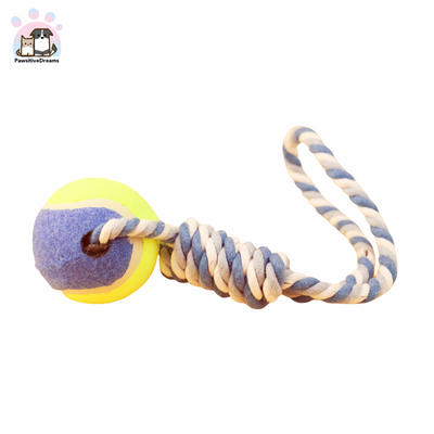 Large Cotton Rope With Ball for Medium to Large Dogs, Durable Dog Chew Toys - Pawsitive Dreams