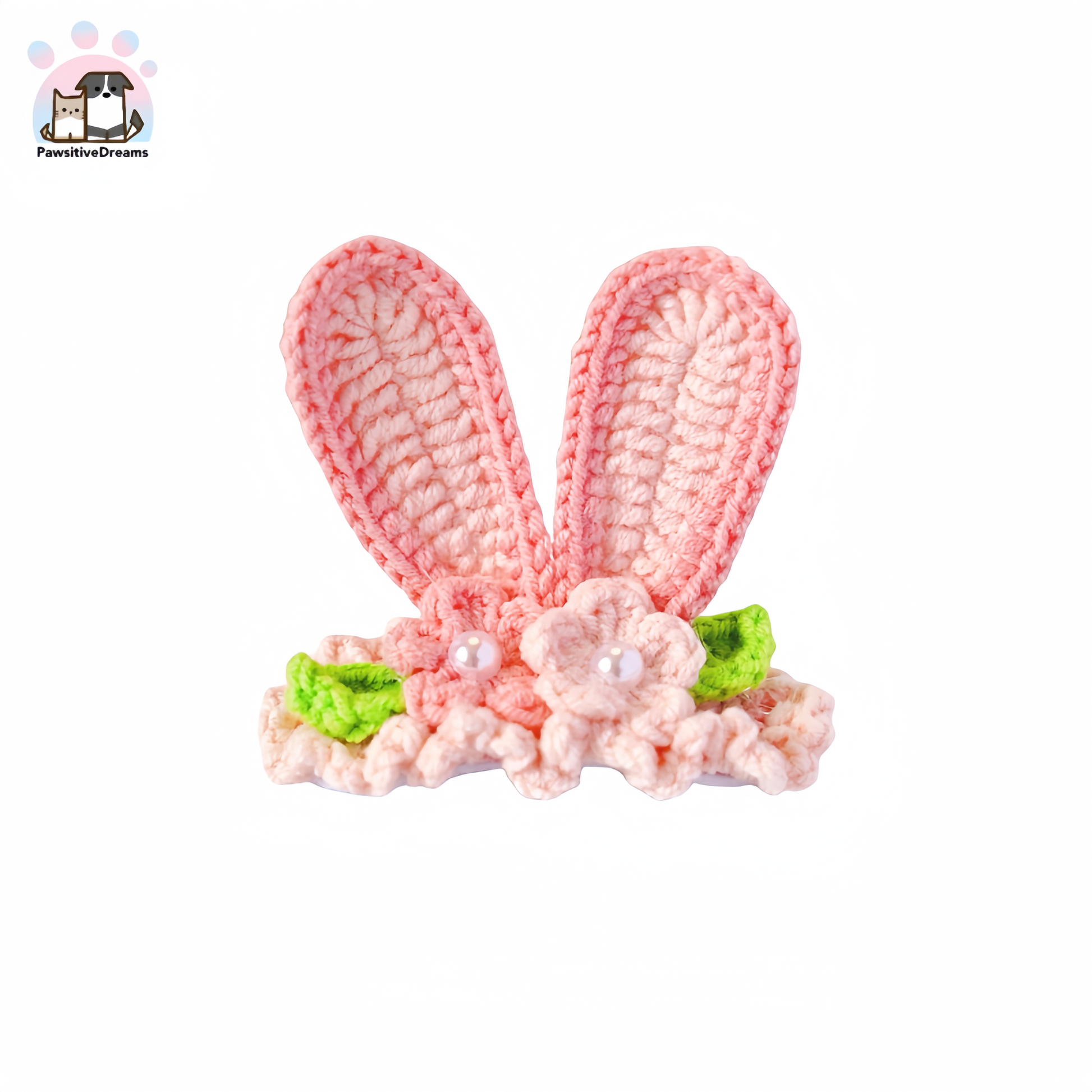 DIY Handmade Knitted Cotton Cute Bunny Ear Dog Hair Clip For Medium, Large Dog and Parent - Pawsitive Dreams