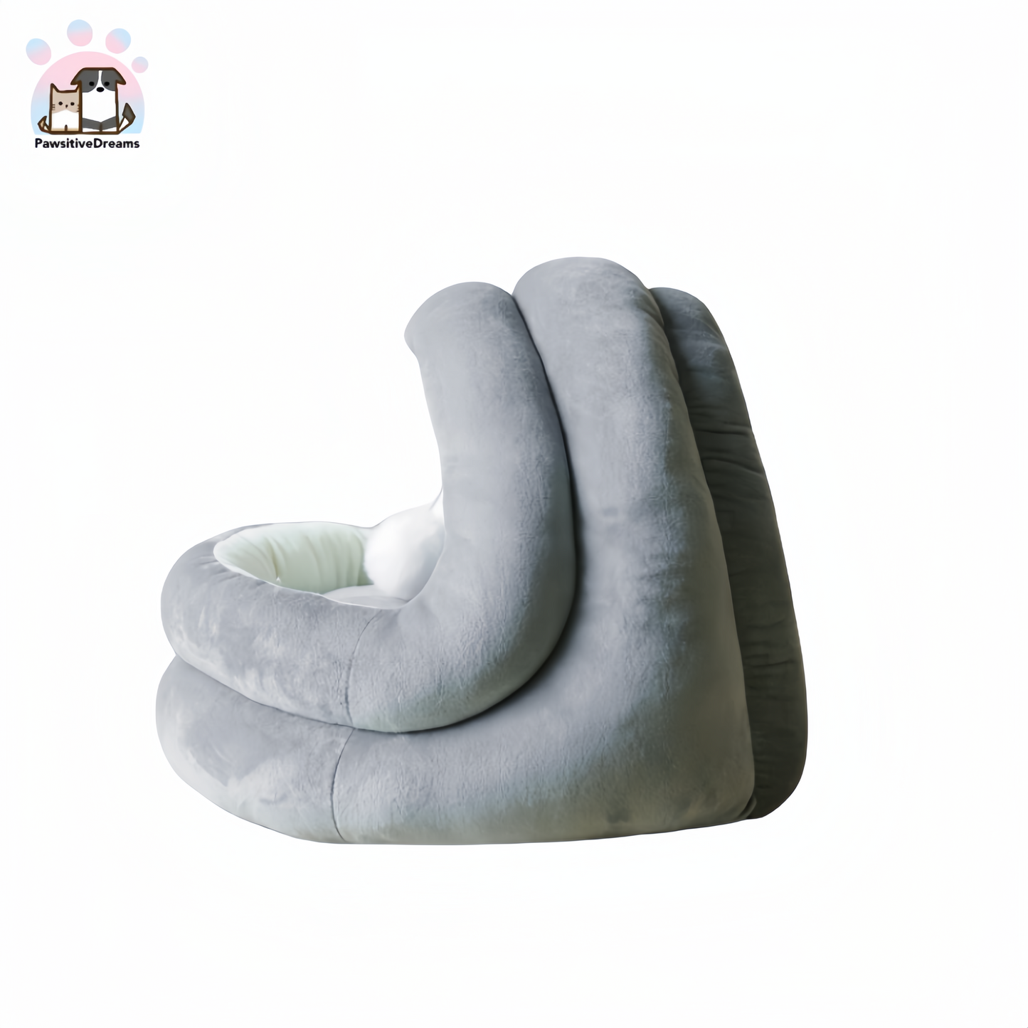 Soft Grey Cuddle Cave Cat & Dog Beds - Pawsitive Dreams